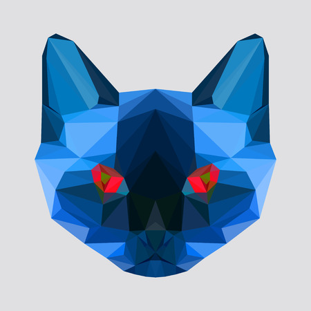 abstract geometric polygonal siamese cat vector background for use in design for card, invitation, poster, banner, placard or billboard coverのイラスト素材