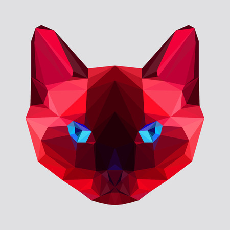 abstract geometric polygonal siamese cat vector background for use in design for card, invitation, poster, banner, placard or billboard coverのイラスト素材