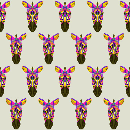 Abstract bright blended colored polygonal triangle geometric zebra seamless pattern background for use in designのイラスト素材