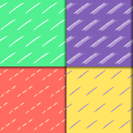 Doodle seamless pattern collection. Hand drawn set with simple graphic white lines isolated on stylish background. Bright template for use in designのイラスト素材