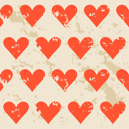 Vintage hearts seamless pattern background. Love, valentine's day, wedding and romantic theme.のイラスト素材