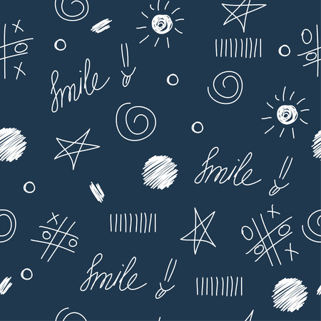 Hand drawn doodle funny shapes childish set. Abstract geometric handmade bright collection for use in designのイラスト素材