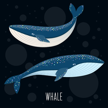 Cartoon abstract whale.のイラスト素材