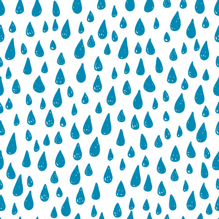 Doodle drops seamless pattern background. Childish handmade drops elements isolated on white cover.のイラスト素材