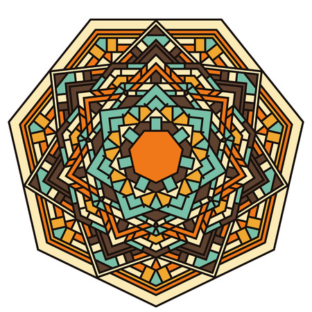 Hand drawn ornamental lace round ethnic mandala for use in design card, invitation, poster, brochures, notebook, datebook, pocketbook, album, sketch book cover or pagesのイラスト素材