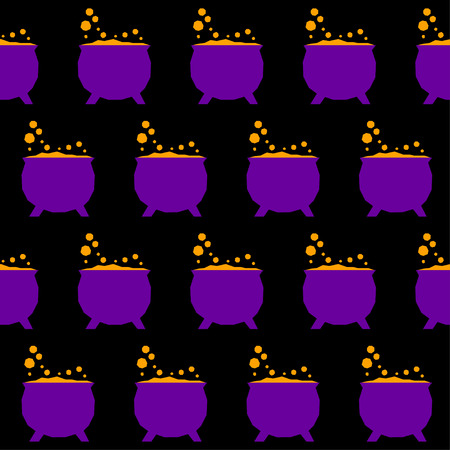 Halloween seamless pattern background. Abstract halloween sketch elements isolated on purple cover. Handmade pattern  for design card, invitation, poster, banner, menu, notebook, album etc.のイラスト素材