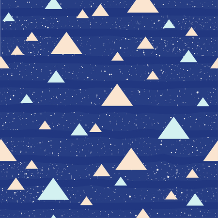 Triangle seamless pattern background. Abstract triangles and line isolated on blue for card, invitation, album, and more.のイラスト素材
