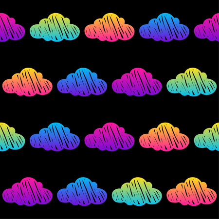 Doodle clouds seamless pattern background. Abstract clouds swatch  for card, invitation, poster, textile, bag print, modern workshop advertising, t shirt etc.のイラスト素材