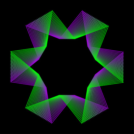Smooth flexible curved lines isolated on dark background for use in design for modern party poster, carnival card, shop seasonal sale advertising, bag print etc.のイラスト素材