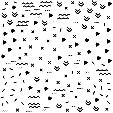 Handmade contrast seamless pattern. Childish craft monochrome wallpaper for birthday card, baby...