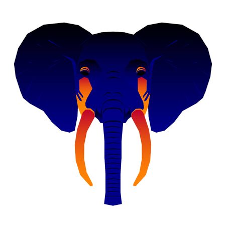 Abstract elephant head background. Elephant portrait for design birthday card, veterinarian clinic...