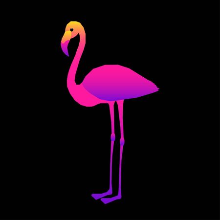 Abstract cute paper cut flamingo pattern.のイラスト素材