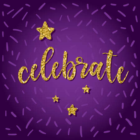 Handwritten lettering pattern. Doodle handmade best wishes quote and hand drawn spruce forest for design t-shirt, card, invitation, album, scrapbook, placard, poster, banner etc. Gold texture.のイラスト素材