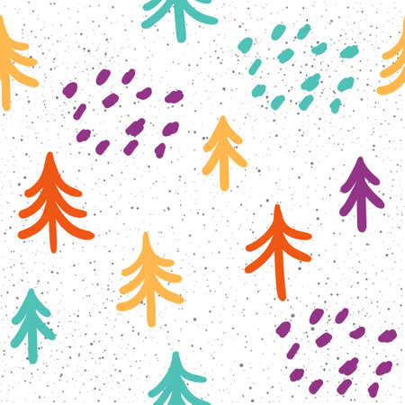 Doodle seamless pattern background. Abstract purple, green, yellow, orange pattern for design card,...