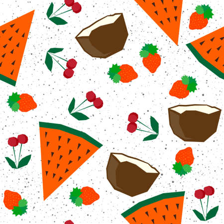 Summer time seamless pattern background. Abstract childish handmade application for design card, party invitation, vacation poster, menu, textile fabric, t shirt, bag print etcのイラスト素材