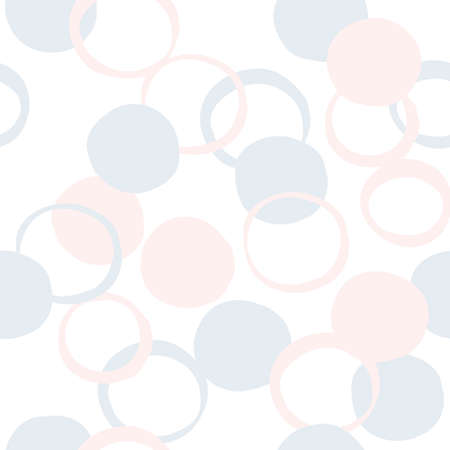 Abstract round seamless pattern background. Childish simple geometric cover for design card, wallpaper, album, scrapbook, holiday wrapping paper, textile fabric, bag print, t shirt etc.のイラスト素材