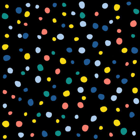 Abstract handmade round seamless pattern background. Childish handcrafted wallpaper for design card, wallpaper, album, scrapbook, holiday wrapping paper, textile fabric, bag print, t shirt etc.のイラスト素材