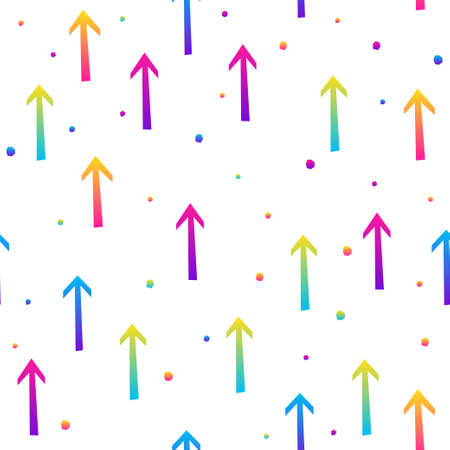 Abstract rainbow seamless pattern background. Modern swatch for birthday card, kids party invitation, shop sale wallpaper, holiday wrapping paper, fabric, bag print, t shirt, workshop advertisingのイラスト素材