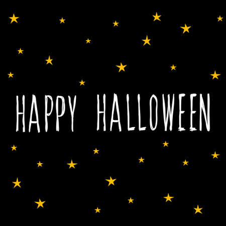 Happy halloween card template. Abstract halloween pattern and handwritten happy halloween quote for design card, party invitation, poster, album, menu, t shirt, bag print etc.のイラスト素材