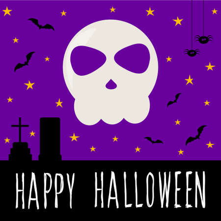 Happy halloween card template. Abstract halloween pattern and handwritten happy halloween quote for design card, party invitation, poster, album, menu, t shirt, bag print etc.のイラスト素材