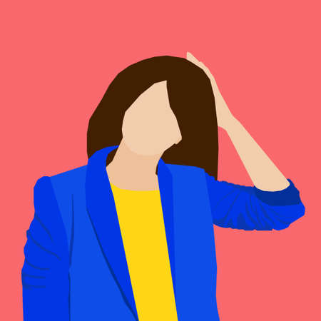 Abstract girl pattern. Adult cartoon woman for design birthday card, modern pop party invitation, fashion shop sale advertising, bag print, holiday wallpaper, t shirt etc.のイラスト素材