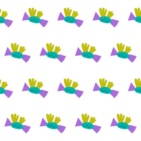 Childish paper cut seamless pattern background. Handmade background for school party advertising, kids gift card, wrapping paper, bag print, school wallpaper, educationposter etc.のイラスト素材