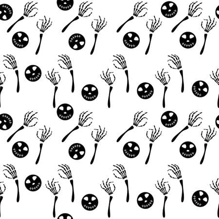 Happy halloween seamless pattern background. Abstract halloween pattern for design card, party invitation, poster, album, menu, t shirt, bag print etc.のイラスト素材