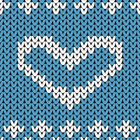 Abstract knitted heart seamless pattern background.のイラスト素材