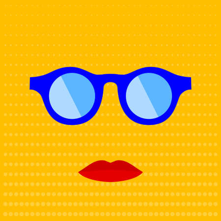 Abstract fashion sunglasses. Modern bright art for designs summer beach party advertising, birthday gift card, shop sale poster, t shirt, girl bag print etc.のイラスト素材