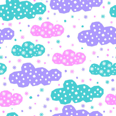 Abstract seamless pattern background. Seamless childish crafted swatch for wrapping paper, textile, bag print, invitation, poster, banner, placard, diary, album, sketch book cover etc.のイラスト素材