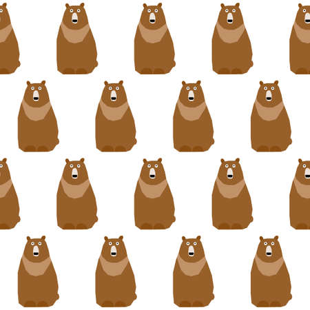 Funny bear. Handmade childish crafted bear for design school party advertising, kids gift card, bag...