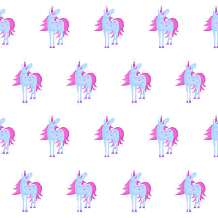 Funny cute unicorn. Handmade little unicorn for design childish party advertising, kid bedroom wall, birthday gift card, bag print, school wallpaper, chaldish craft workshop poster etc.のイラスト素材