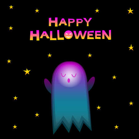 Abstract happy halloween pattern background. Modern childish halloween art for design card, halloween party invitation, menu, autumn holiday shop sale, bag print, t shirt etc.のイラスト素材