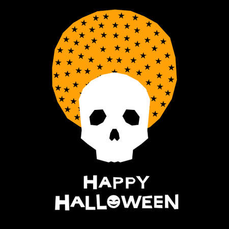 Abstract happy halloween pattern background. Modern childish halloween art for design card, halloween party invitation, menu, autumn holiday shop sale, bag print, t shirt etc.のイラスト素材