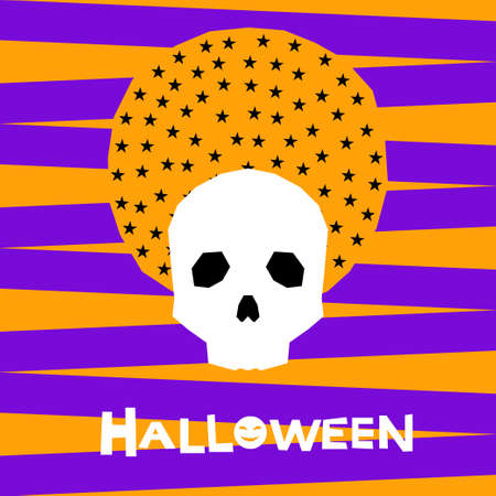 Abstract happy halloween pattern background. Modern childish halloween art for design card, halloween party invitation, menu, autumn holiday shop sale, bag print, t shirt etc.のイラスト素材