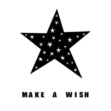 Handmade graphic pattern. Contrast monochrome childish paper cut card template.のイラスト素材