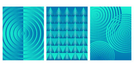 Abstract bright colored covers template set. Gradient minimalistic background for design birthday...