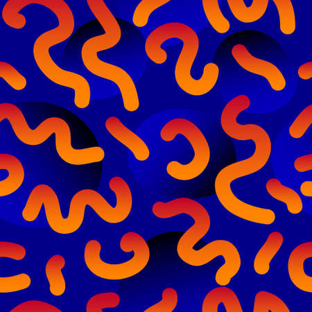 Abstract blue and orange seamless pattern background. Modern swatch paint.のイラスト素材