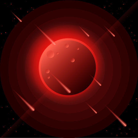 Planets in outer space. Abstract imaginary planets for design card, scientific conference invitation, school education wallpaper, t shirt, bag print, modern workshop advertising, shop sale posteのイラスト素材