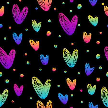 Abstract rainbow seamless pattern background. Modern swatch for greeting card, birthday party...