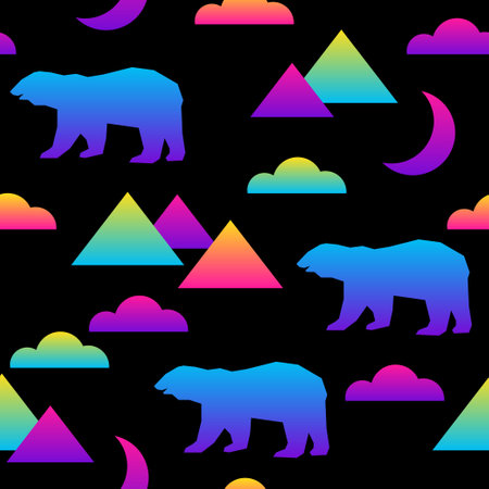 Abstract rainbow seamless pattern background. Modern swatch paint for birthday card, party invitation, sale wallpaper, holiday wrapping paper, fabric, bag print, t shirt, workshop advertisingのイラスト素材