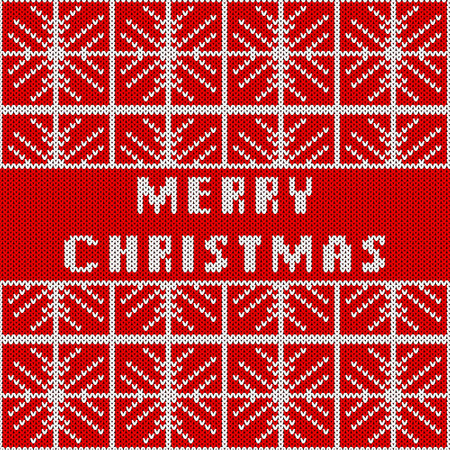 Christmas And New Year Knitted Pattern Background. Christmas Card Template, New Year Party Flyer, Christmas Home Decor. Warn Knitted Christmas Sweater Texture.のイラスト素材