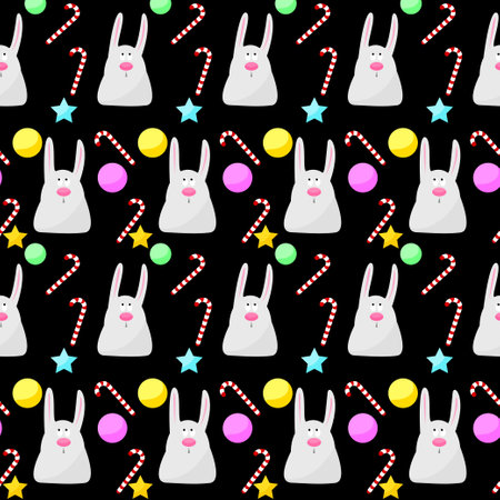 Happy new year card template. Happy new year pattern for greeting card, party invitation, new year holiday sale advertising, winter vacation travel poster, bag prrint, t-shirt etc.のイラスト素材