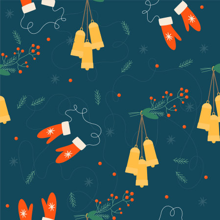 Christmas And New Year Pattern Background. ChristmasWrapping Paper Template, New Year Textile, Christmas Home Decor.のイラスト素材