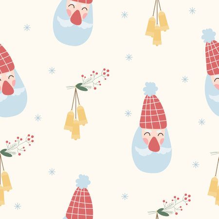 Christmas Wrapping Paper. New Year Seamless Pattern Background. Christmas Digital Paper. New Year Textile printのイラスト素材