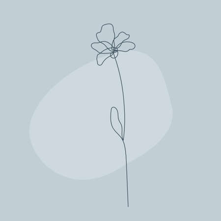 Plant line artwork illustration. Contemporary lineart plant pattern for design for design modern card, invitation, poster, t-shirt print etc.のイラスト素材