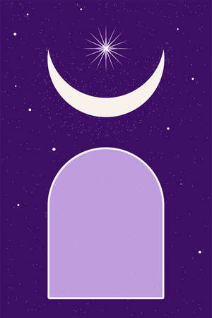 Minimalist Boho Landscape Poster Templateのイラスト素材