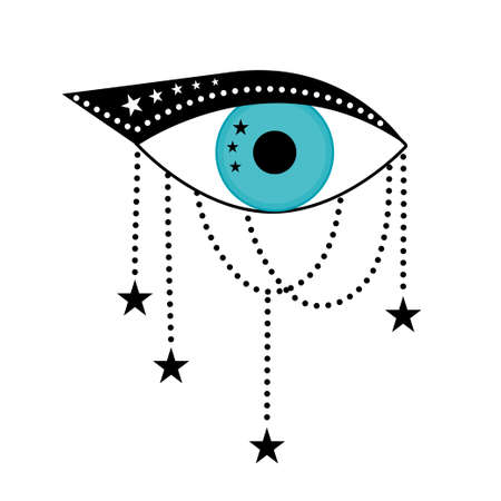 Eye Mystic Boho Symbol. Abstract Evil Eye Sign for Design T Shirt Print, Tarot Card Cover etsのイラスト素材