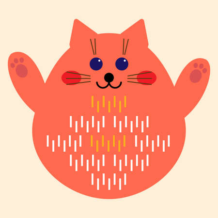 cat funny pattern background for design kid t shirt print or nursery posterのイラスト素材