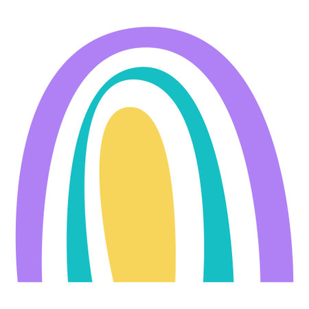 rainbow arch minimalist boho element iconのイラスト素材